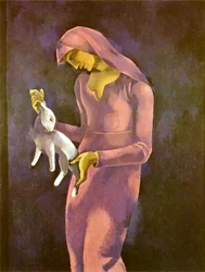 Frau mit Kaninchen